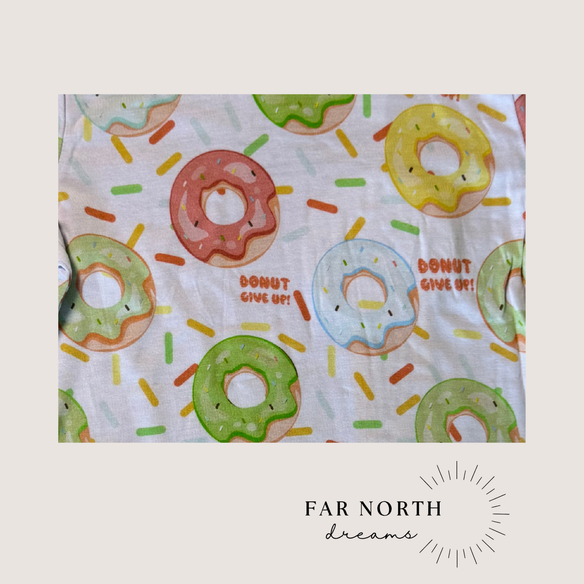 Donut Give Up Long Sleeve Pajamas
