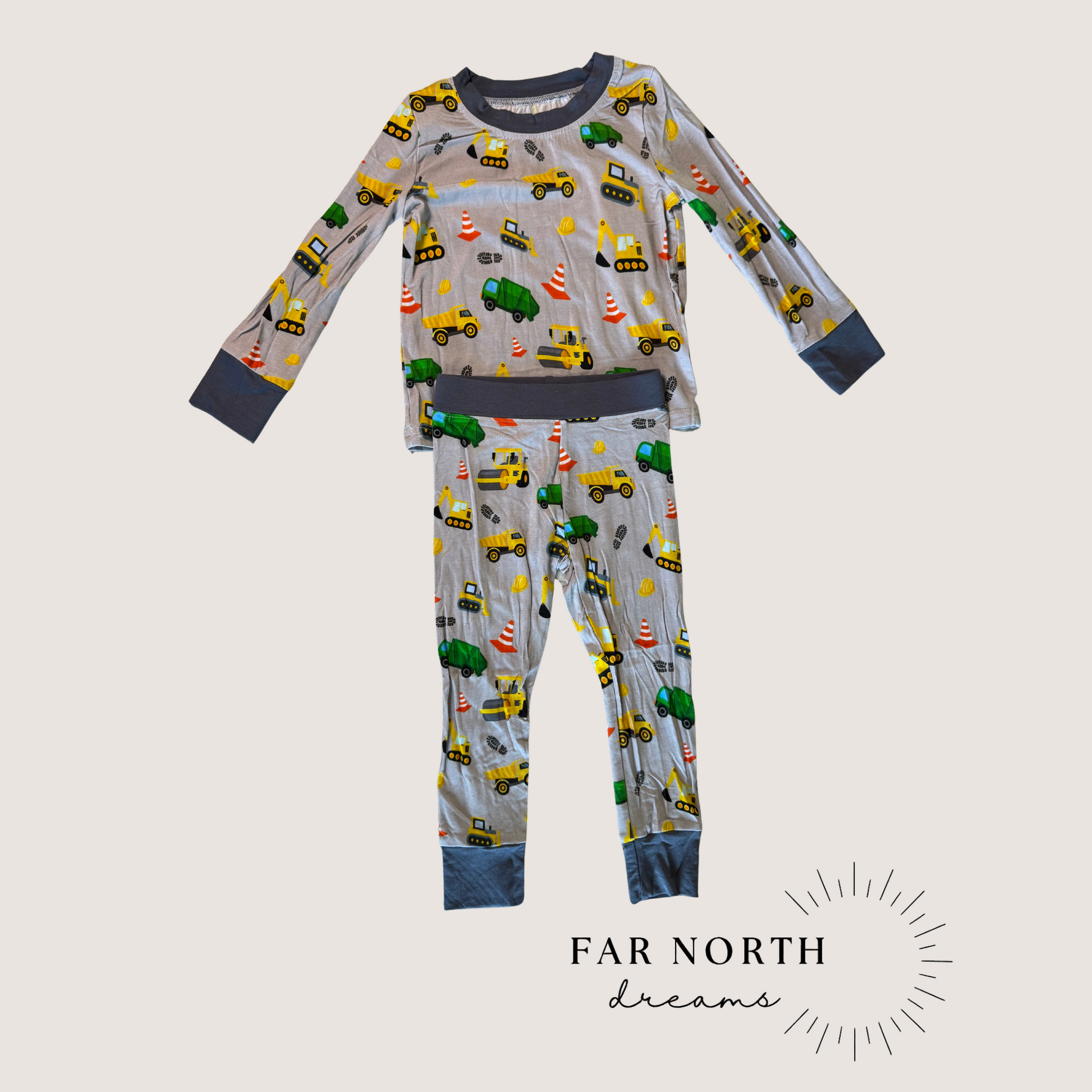Goodnight Construction Site Long Sleeve Pajamas