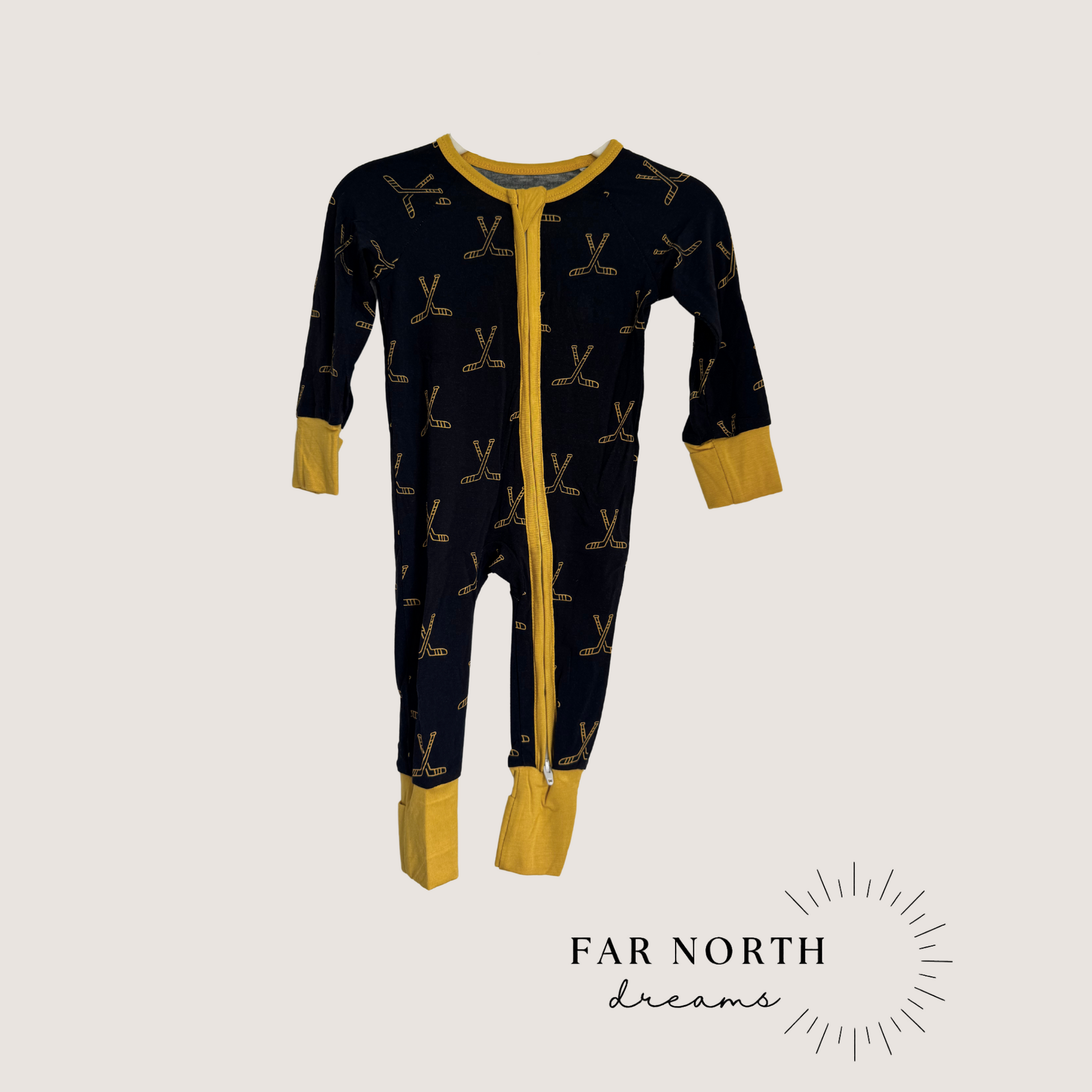 Black + Gold Hockey Zippie