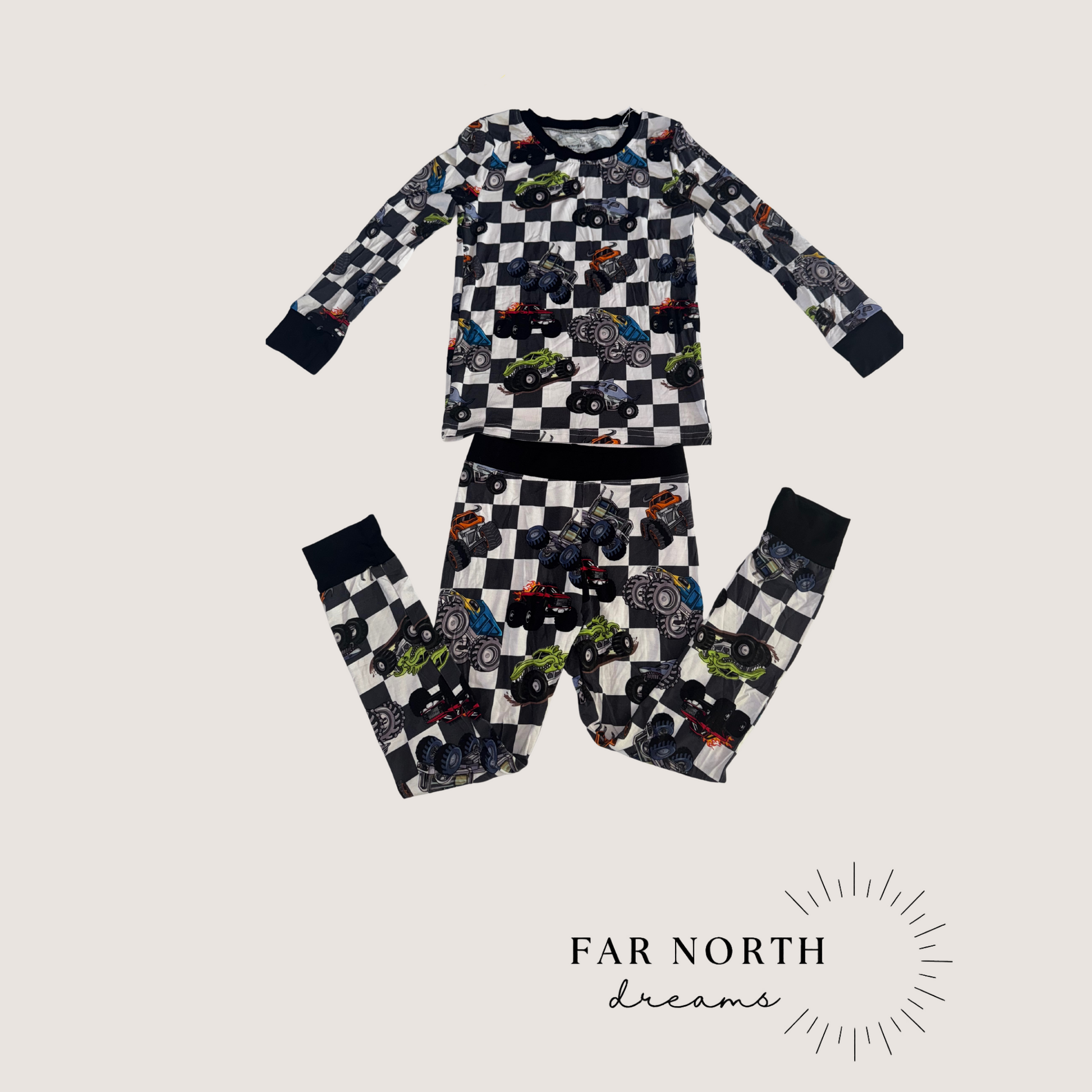 Monster Truck Long Sleeve Pajamas